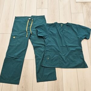 Wonderwink Scrub Set, Medium Petite, Green